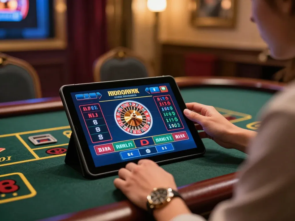 Experience the thrill of 23 win with live dealer roulette on a tablet, in a cozy setting.