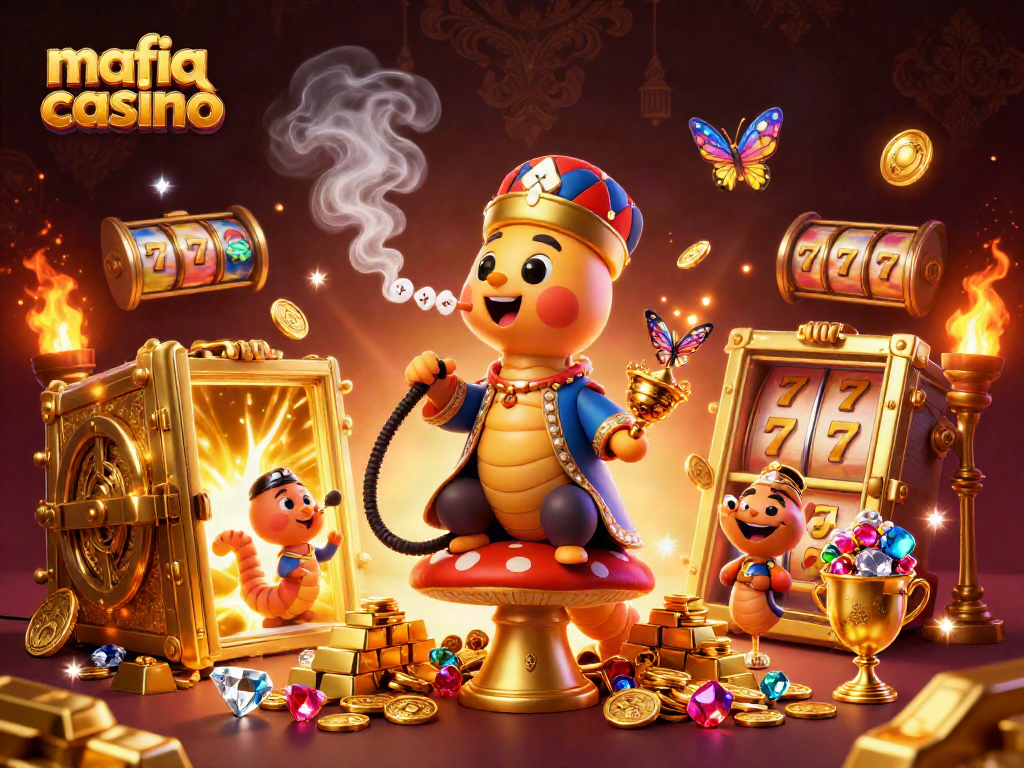 Experience thrilling gameplay at mafia casinò with a rich casino-themed 3D illustration.