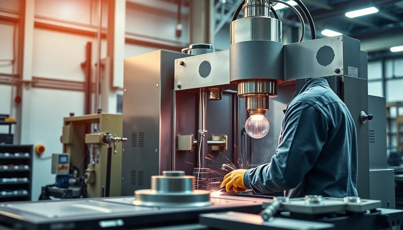 Utilizzare la pressa idraulica per modellare metalli con precisione in un ambiente di lavoro professionale.