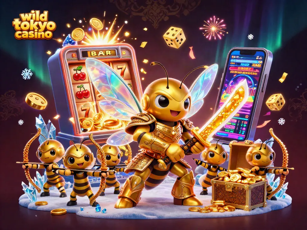 Experience excitement at wild tokyo casino with dynamic slot machine action and captivating characters.