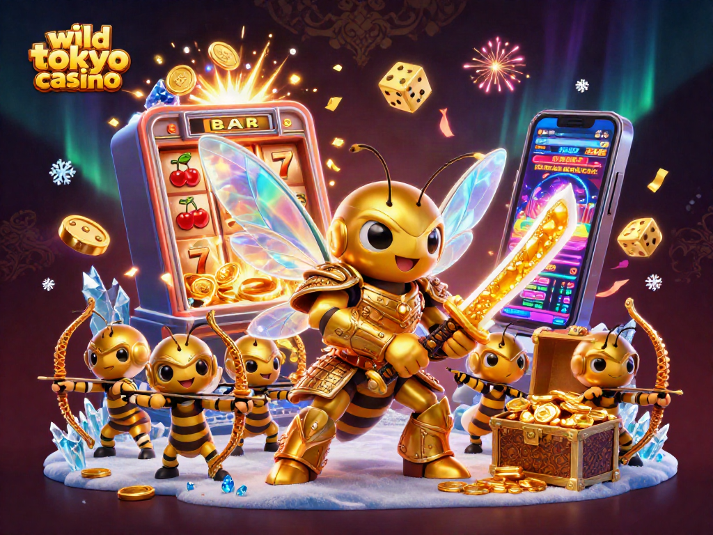 Experience excitement at wild tokyo casino with dynamic slot machine action and captivating characters.