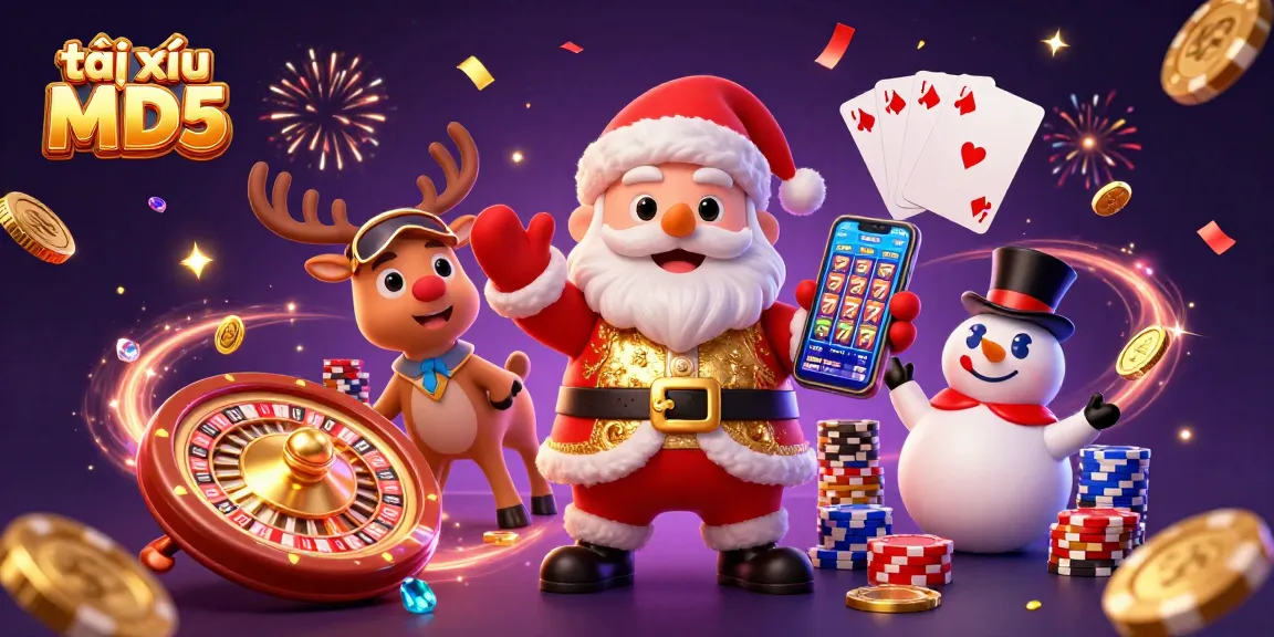 Experience the excitement of tài xỉu MD5 with engaging 3D characters and casino elements.
