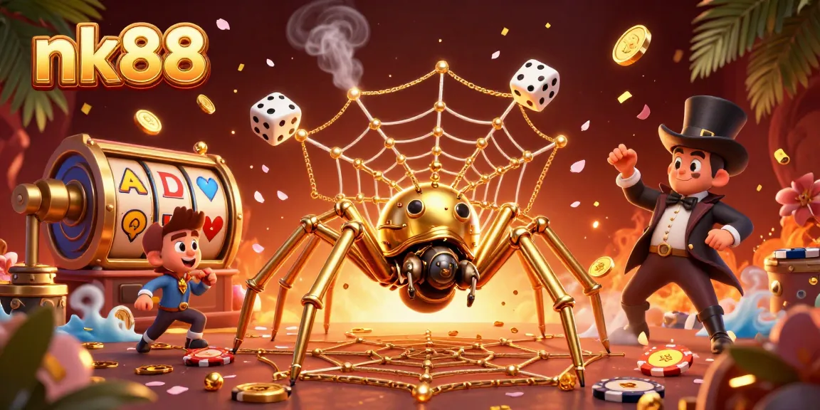 Experience thrilling action at nk88 with vibrant slot machines and a whimsical steampunk scene.