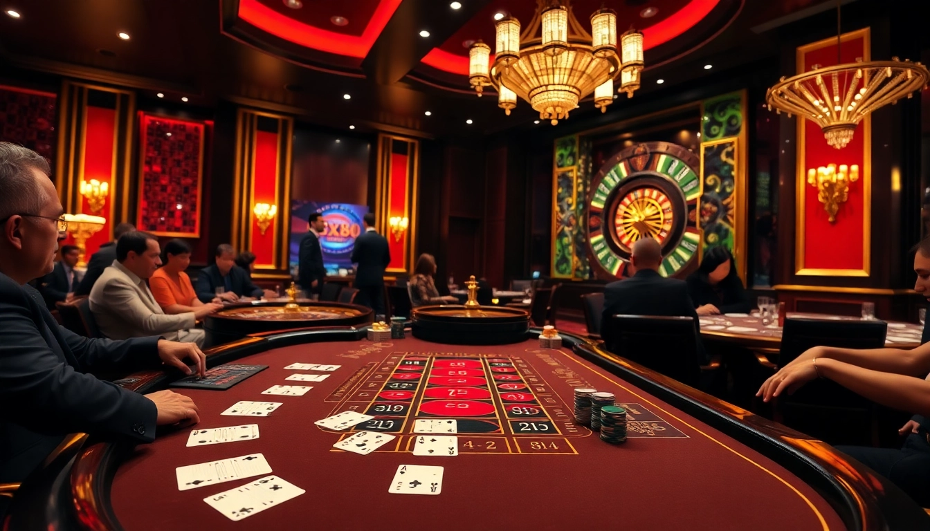 Players strategizing at a Baccarat table at XX88 casino.